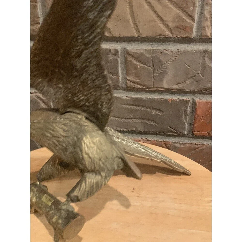 Vintage Brass Eagle On A Branch 10.5”x7”x7”